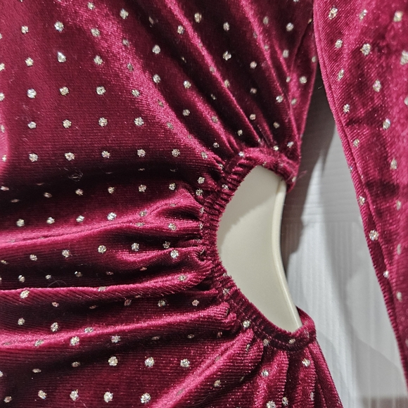 Speechless Burgundy Velvet Long Sleeve Dress - Picture 2 of 9